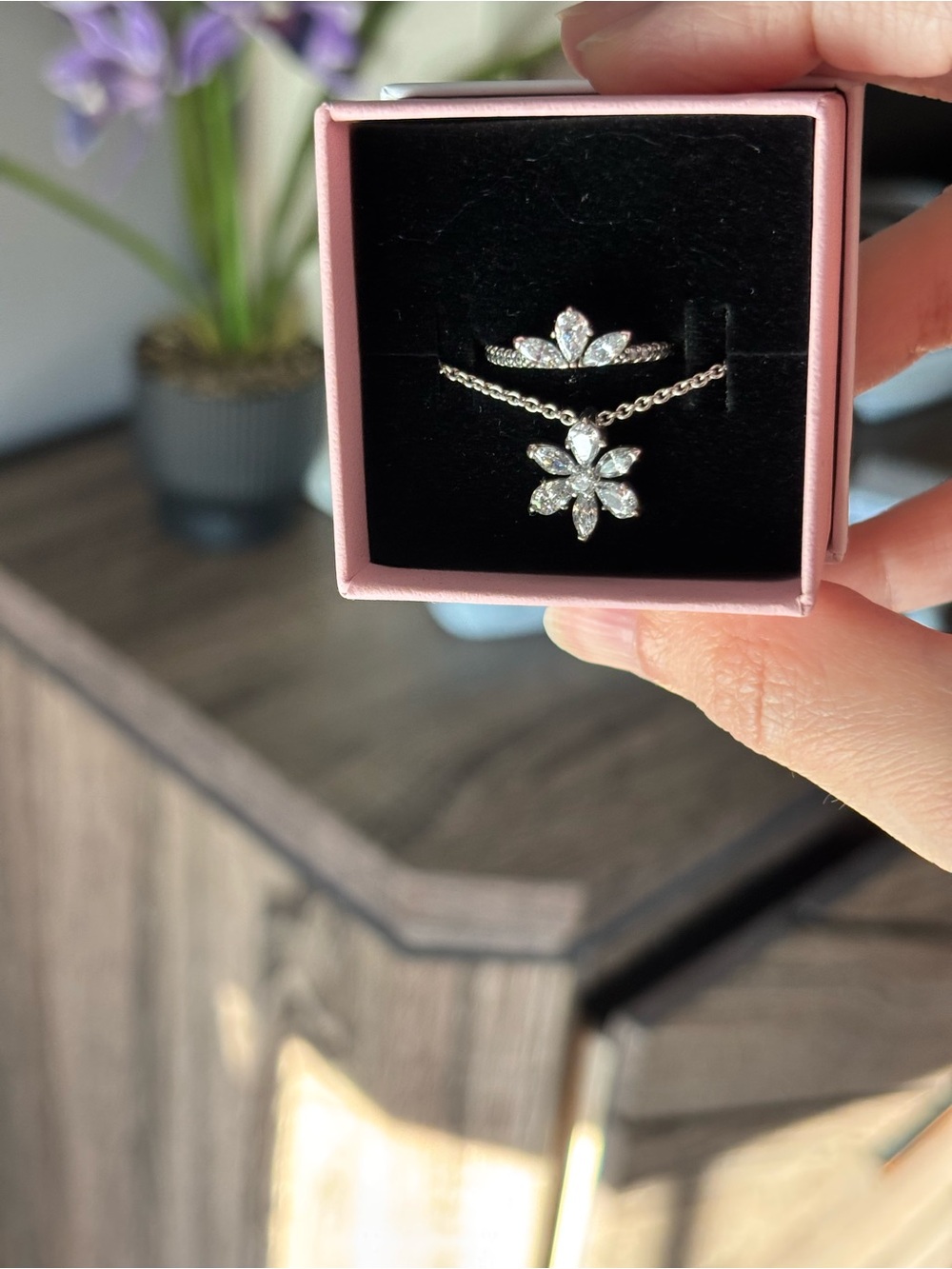 Pandora herbarium necklace and ring set
